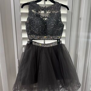 Elegant Gray 2 Piece Dress